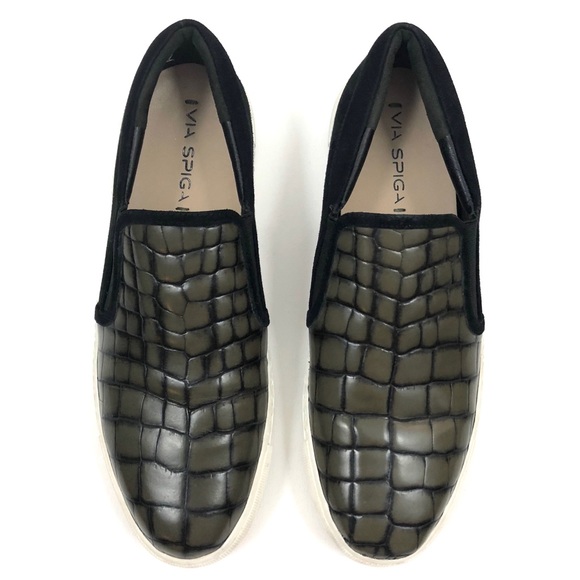 Via Spiga Shoes - Via Spiga Maliah Croc Embossed Sneaker
